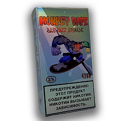 Одноразовый вейп Monkey Vape 5% 4200 затяжек (АКЦИЯ)  Blue Razz Lemona