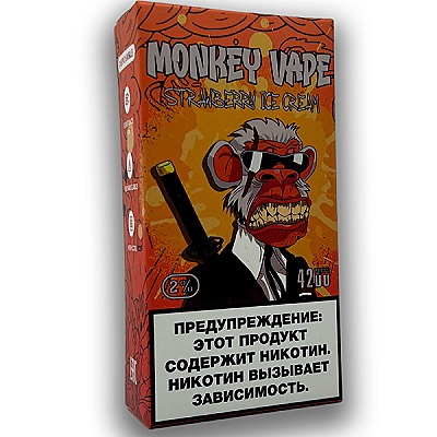 Одноразовый вейп Monkey Vape 5% 4200 затяжек (АКЦИЯ)  Strawberry Ice C