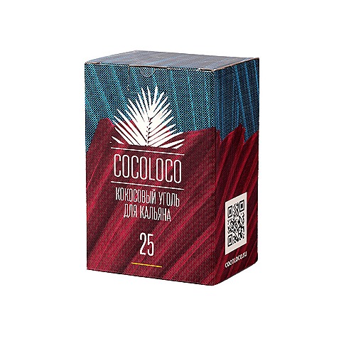 Уголь для кальяна кокосовый Cocoloco 25мм (1 кг) 72 шт