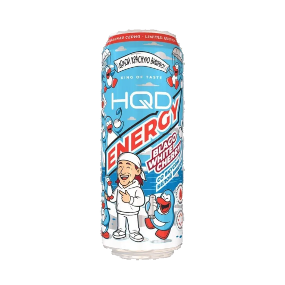 Напиток безалкогольный тонизирующий энергетический "HQD ENERGY BLAGO WHITE CHERRY" белая вишня 0,45 мл