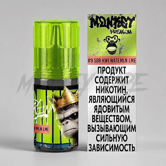 Жидкость для ЭСК Monkey Vape Premium 30 мл - №09 SOR KWI WATEMLN LME —