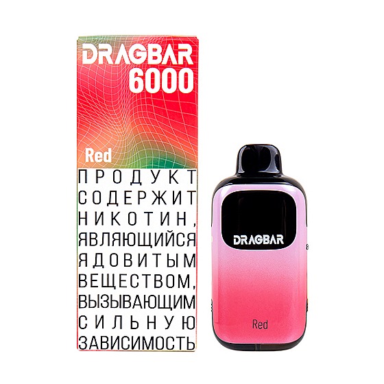 Комплект электронной системы курения ( одноразовая ) DRAGBAR - 650 mAh - Арбуз Клубника ( Red )
