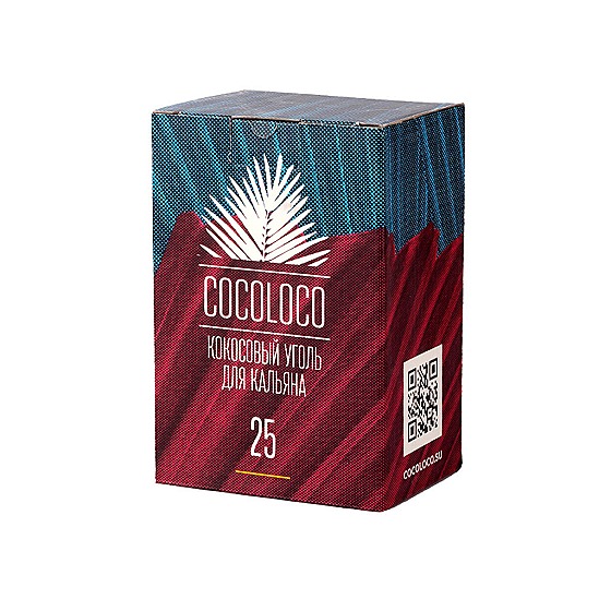 Уголь для кальяна кокосовый Cocoloco 25мм (1 кг) 72 шт (ХОРЕКА)